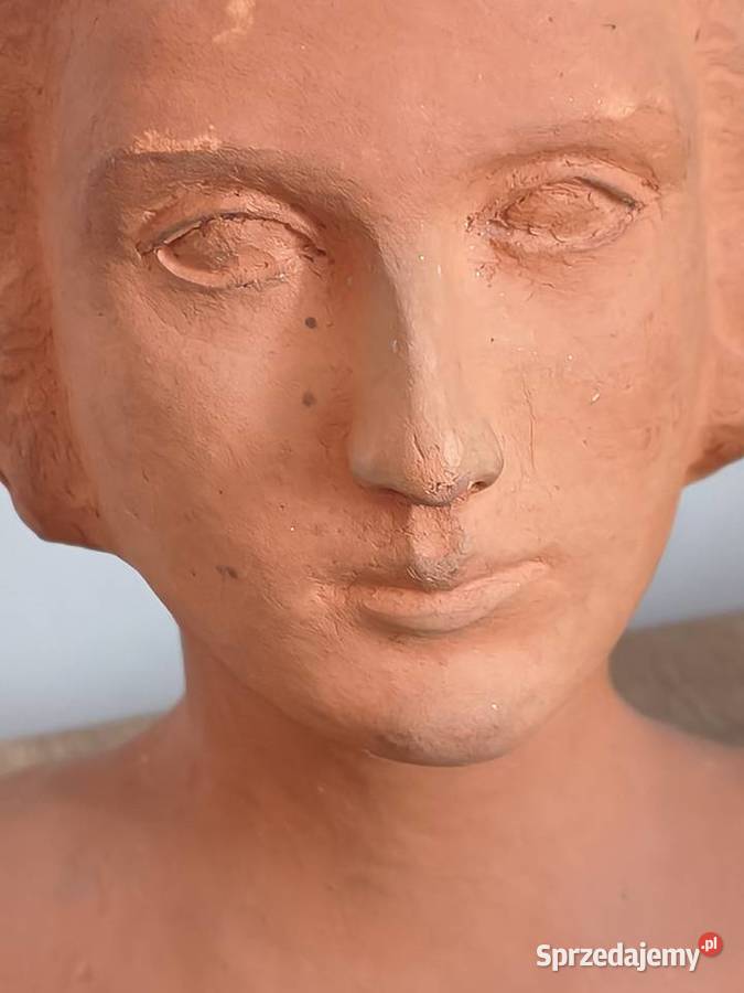 rzeźba figurka popiersie kobiety glina Rękodzieło Antyki, Sztuka, Kolekcje Piotrówek