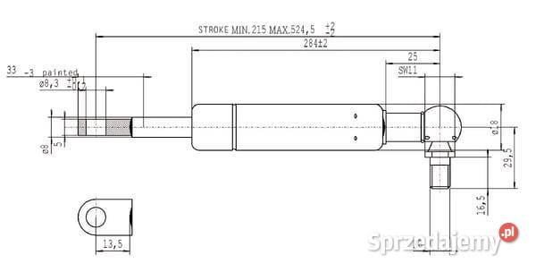 Sprężyna gazowa L5245 mm 300N Stabilus CA877638