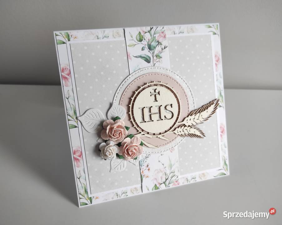 Kartka w pudełku ręcznie robiona na Komunię łódzkie Łódź
