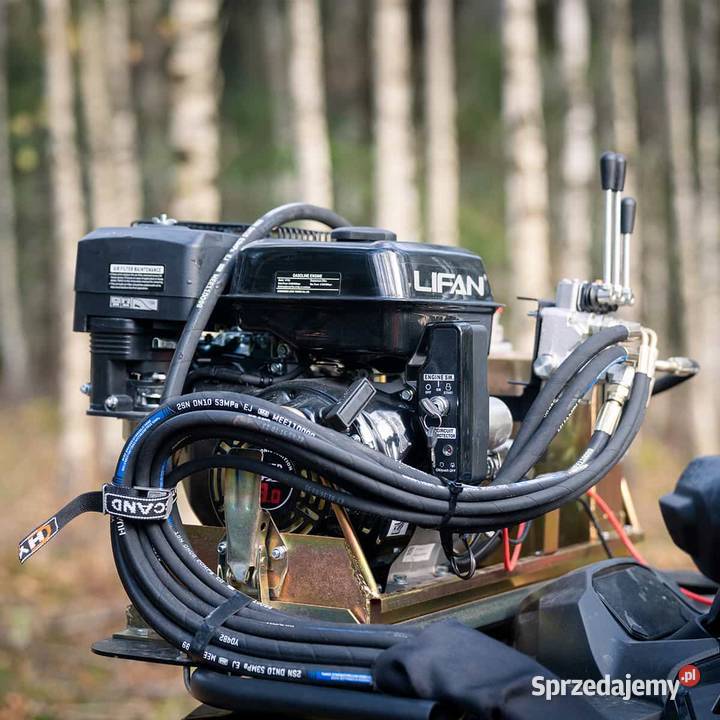 Przyczepa leśna do ATV z żurawiem 36 m silnikiem