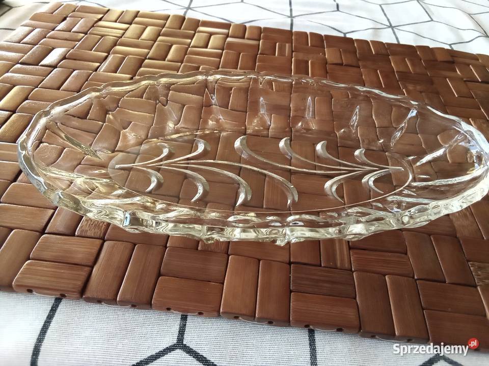 Prl patera śledziarka art deco szklana Łódź