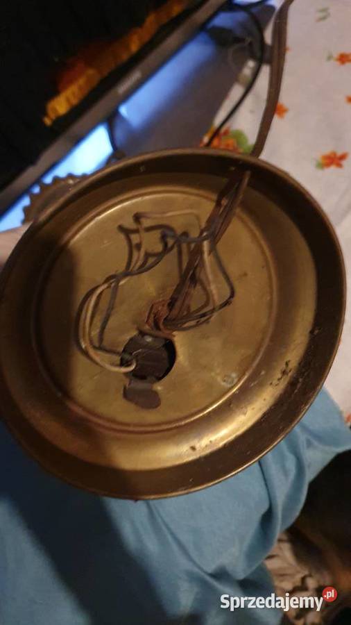 Stara lampa elektryczna miedziowa świecznik Warszawa sprzedam