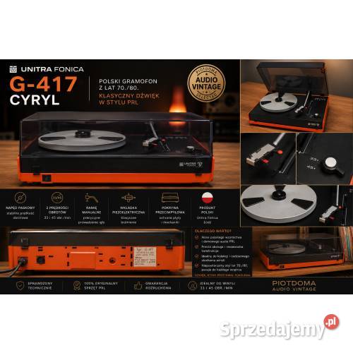 Unitra Fonica Cyryl G417 Polski gramofon vintage