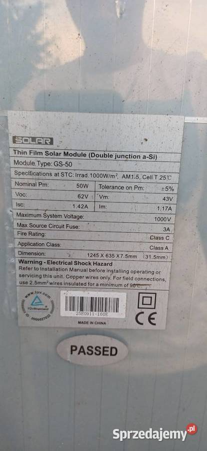 Panel fotowoltaiczny SOLAR GS50 50W Thin Film kujawsko-pomorskie Żnin