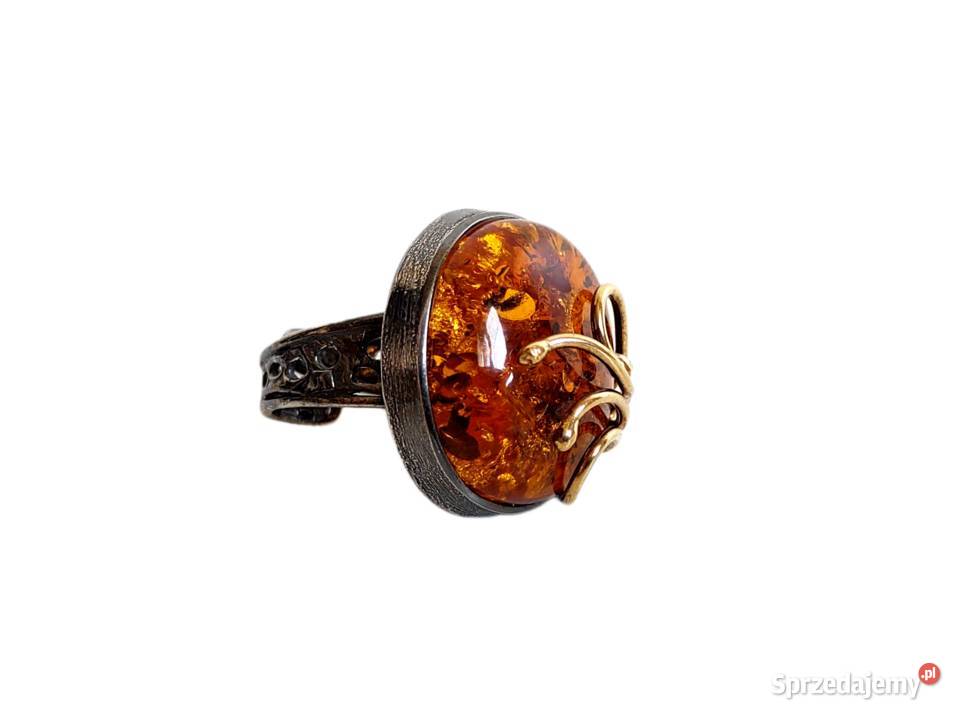 7436 Efektowny z Bursztynem w Oksydzie