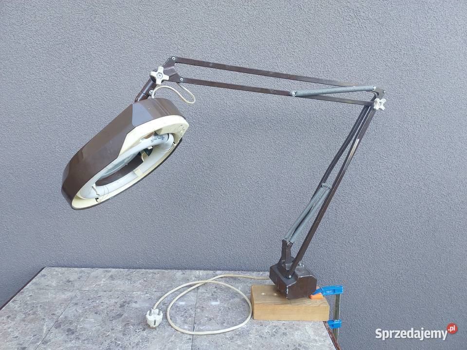 Stara lampa warsztatowa szkło powiększające Tczew
