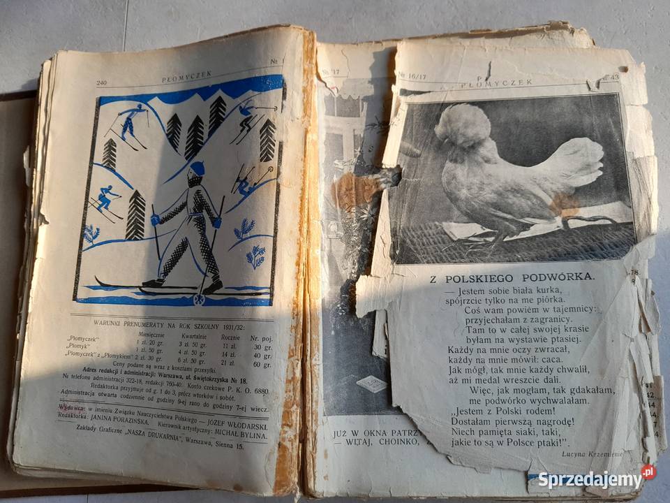 Stary przedwojenny tygodnik dzieci Płomyczek