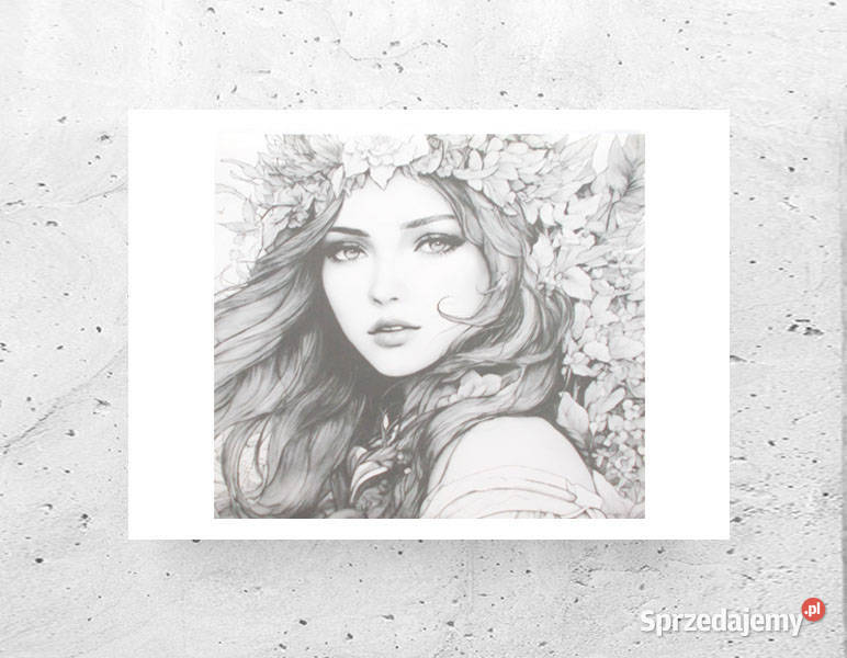 boho plakat z dziewczyną biało czarny plakat A4 Plakaty Rzeszów