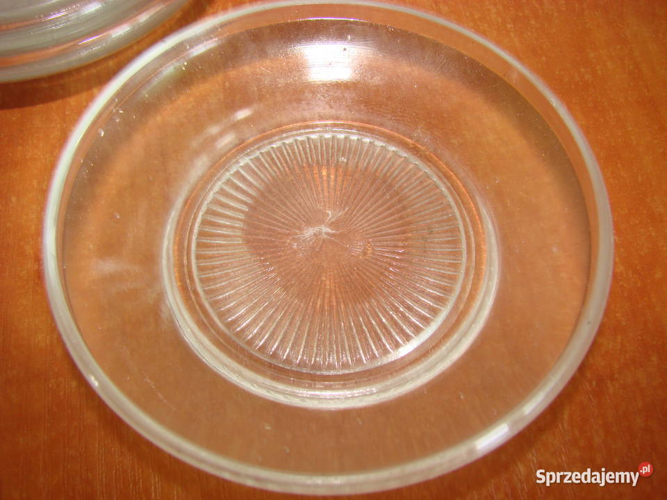szklany spodek pod szklankę PRL Porcelana i szkło Pruszcz Gdański
