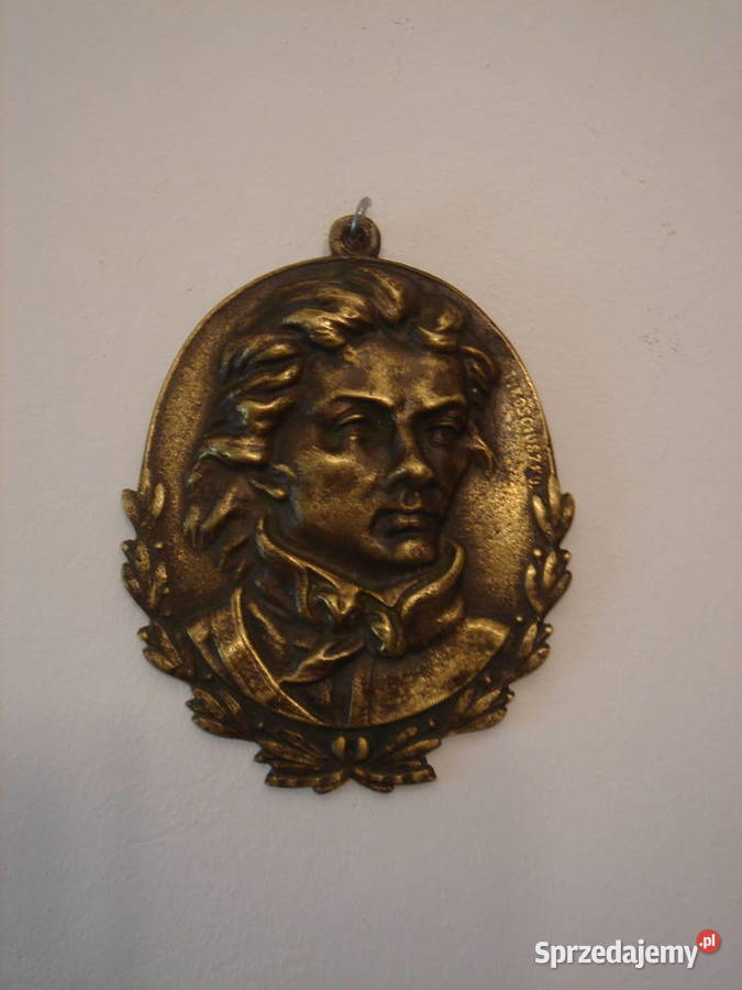 Kościuszko plakietka z mosiądzu stara łódzkie Łódź