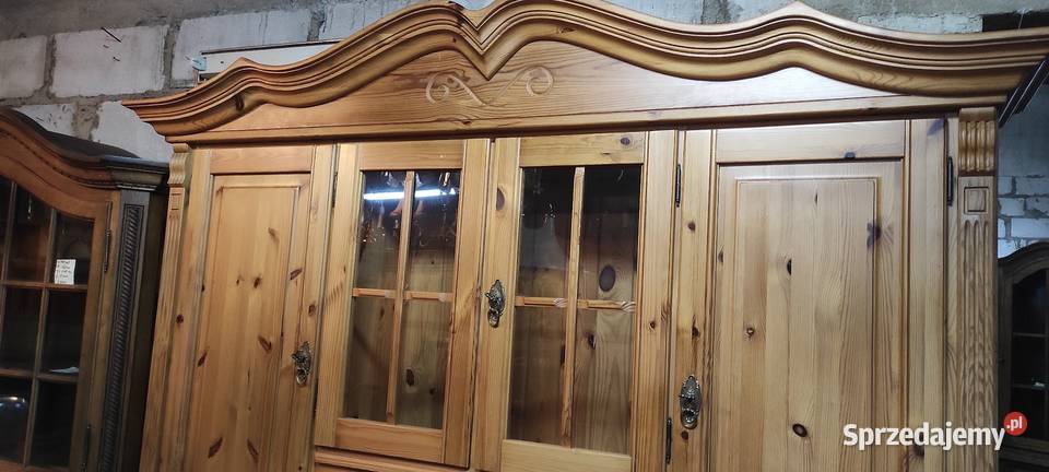 ładna witryna sosnowa kredens podświetlony z 50cm Kredensy i witryny Sypniewo