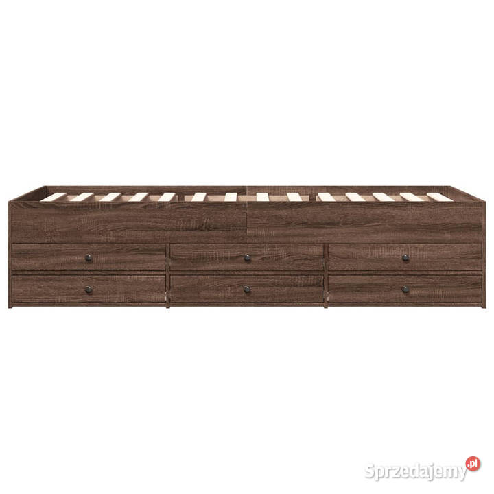 Łóżko dzienne z szufladami bez materaca brązowy 203cm sprzedam