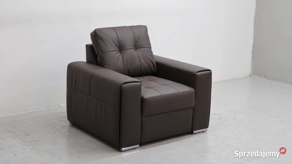 FOTEL SKÓRA naturalna 1006 brązowa skóra Madras Poznań sprzedam