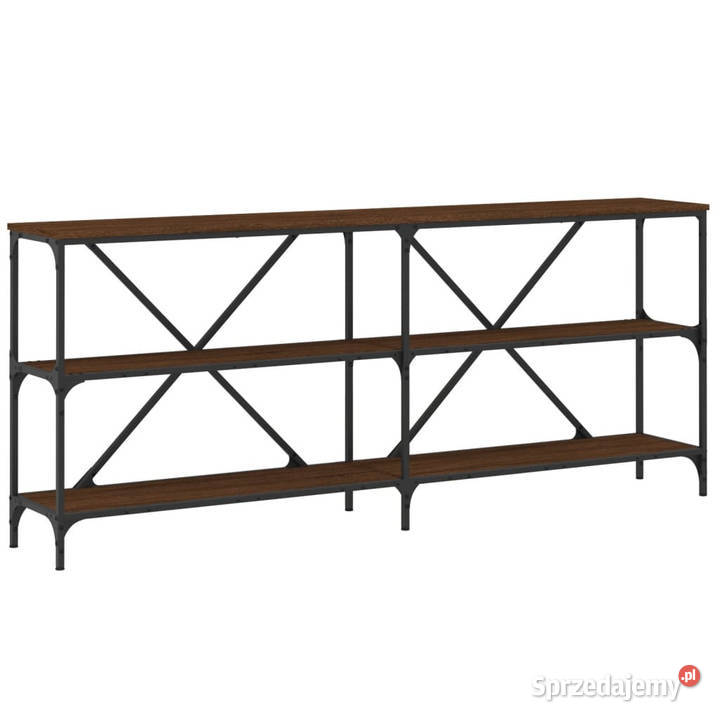 Stolik konsolowy brązowy dąb 180x30x75 WM832857