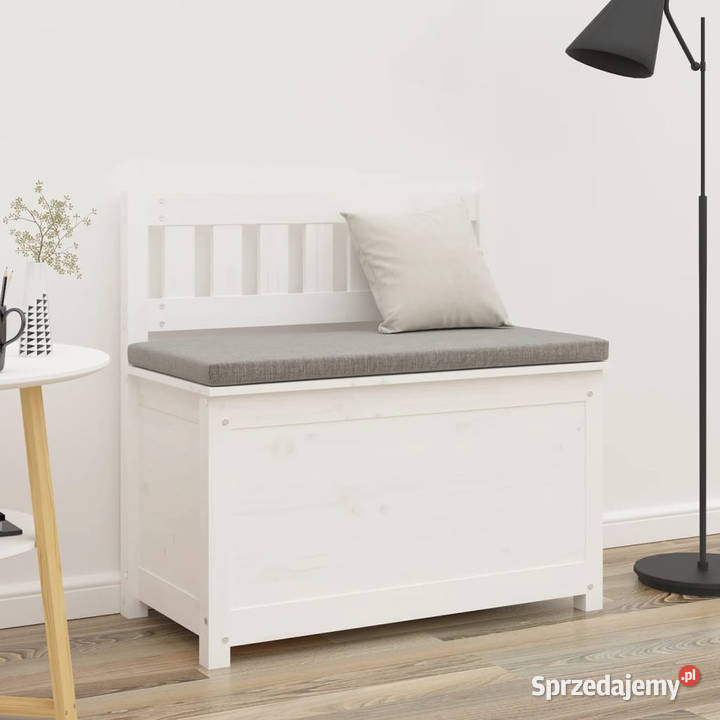 Ławka biała 80x41x77 lite drewno sosnowe Warszawa sprzedam