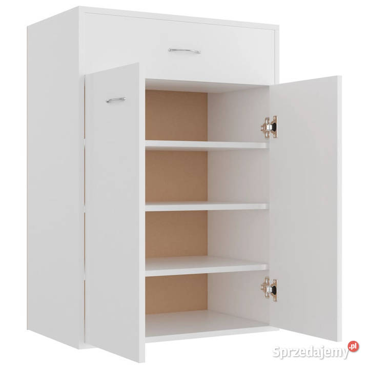Szafka na buty biała 60x35x84 materiał