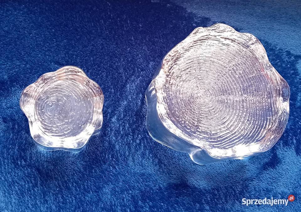 Kryształowy zestaw miseczka świecznik Skruf proj Porcelana i szkło wielkopolskie Koźminek