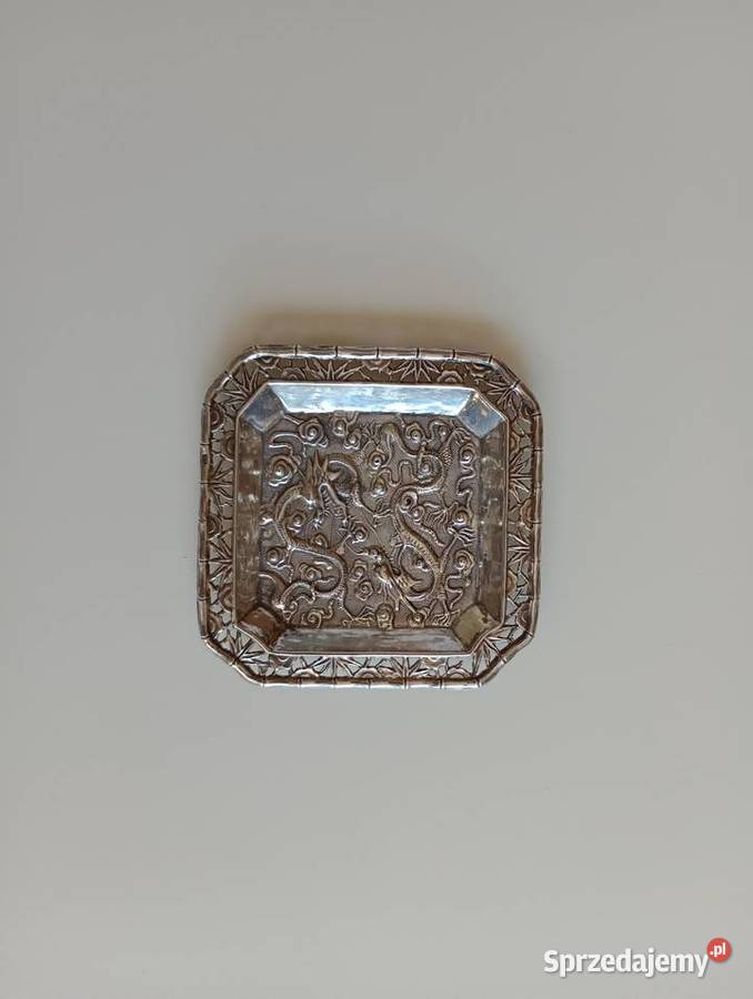 Piękna srebrna misa Antyk Chiny Fantastyczna Antyki Mosina