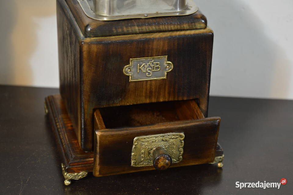 drewniany MŁYNEK dekoracyjny stary do kawy