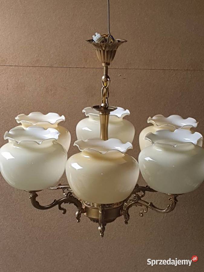 Lampa Żyrandol mosiądz 6 ramienny Siemianowice Śląskie