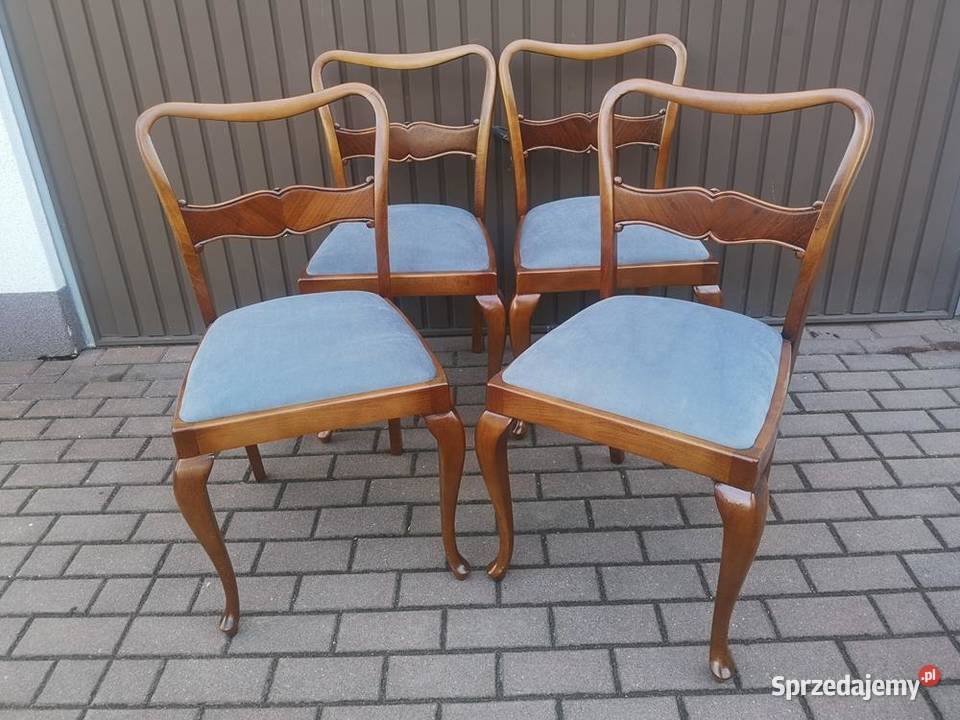 Krzesła 4 Sztuki ARTDECO Stare Antyk Komplet wielkopolskie Swarzędz