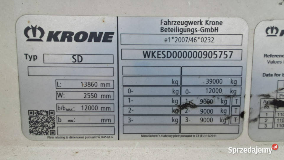 firana Krone SD Pozostałe Komorniki