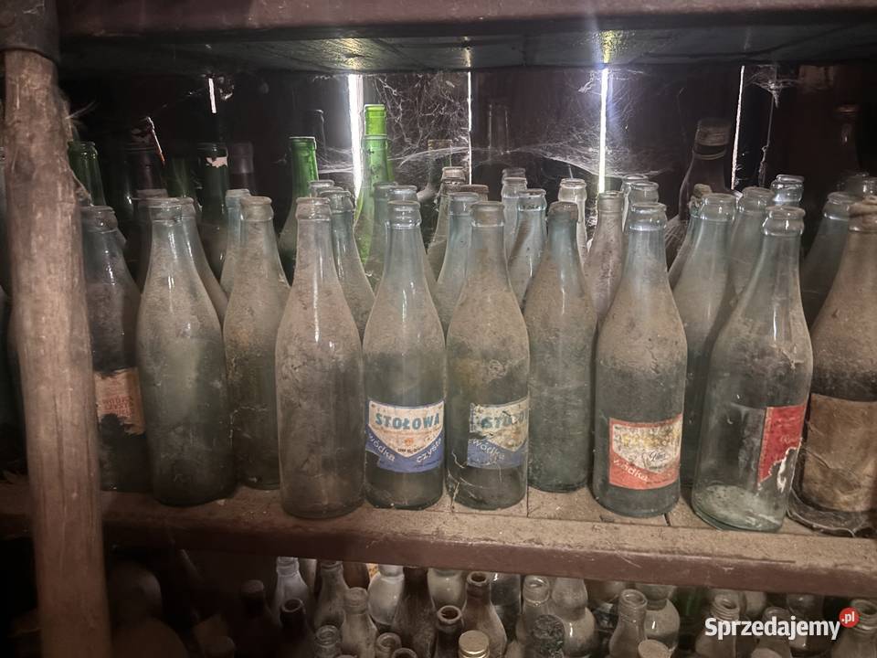 stara butelka alkocholu PRL winie wodce piwie Kosianka-Trojanówka