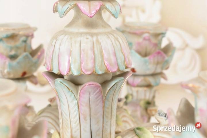 Pałacowy Świecznik z Porcelany Prezent Porcelana Kraków