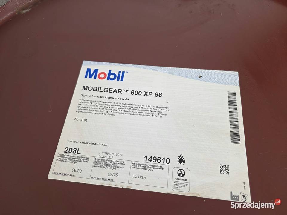 Mobilgear 600 XP 68 ISO VG 68 208L olej pomorskie Karsin