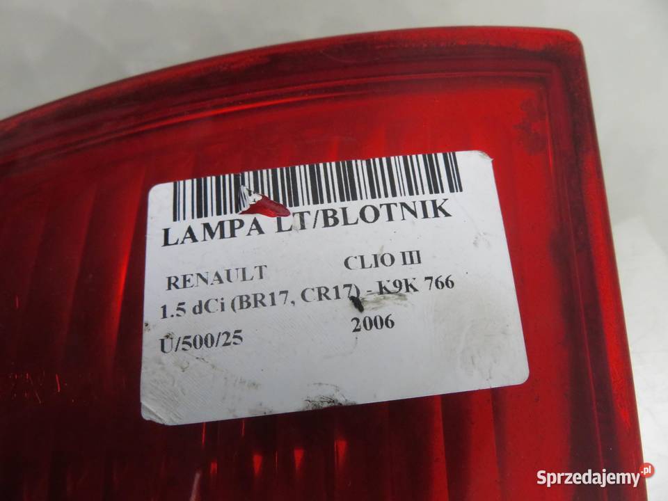 LAMPA LEWA TYLNA RENAULT CLIO III małopolskie