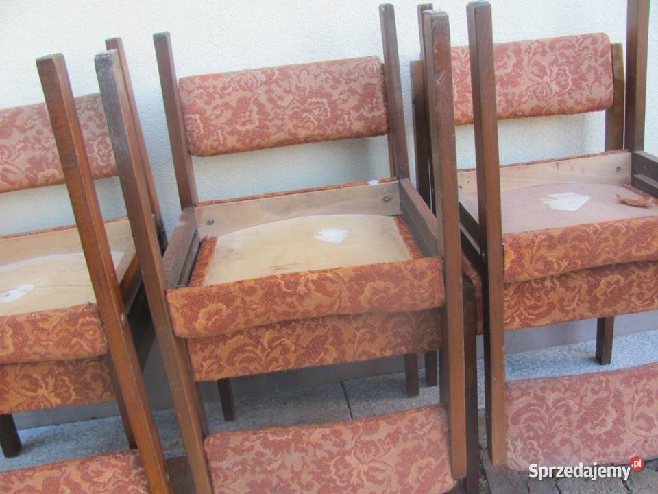 krzesła PRL vintage lite drewno stare do Zamość