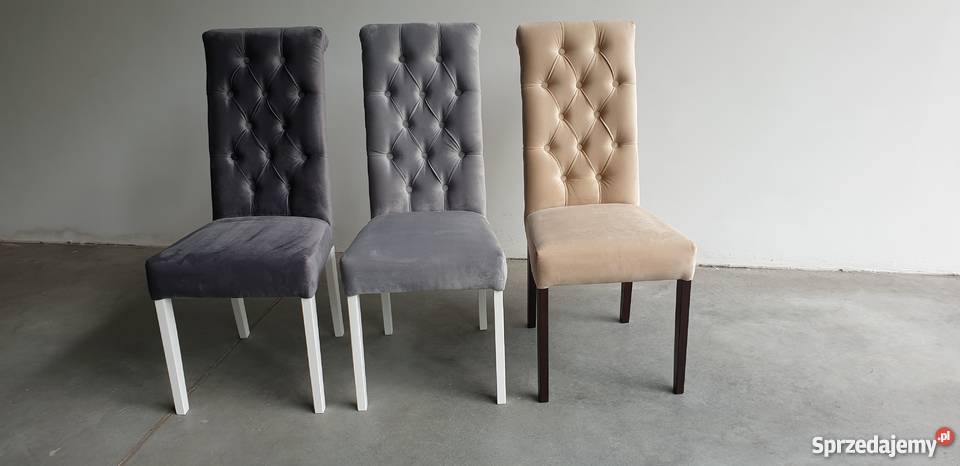 Krzesło pikowane tapicerowane chesterfield z