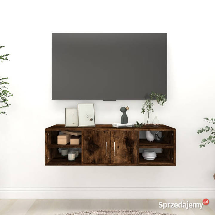Półka ścienna przydymiony dąb 102x30x29 WM826363 mazowieckie Warszawa