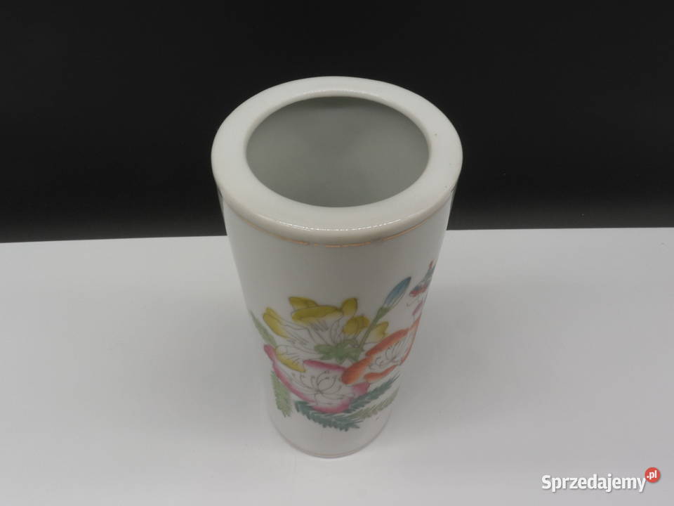 Chiński Wazon Porcelanowy Ręcznie Malowany Raszków