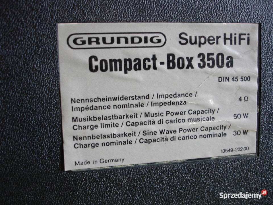 Kolumny GRUNNDIG COMPACTBox350A Zielona Góra sprzedam