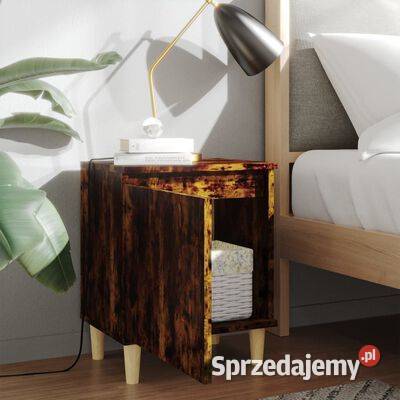vidaXL Szafka nocna z drewnianymi nóżkami mazowieckie Warszawa sprzedam