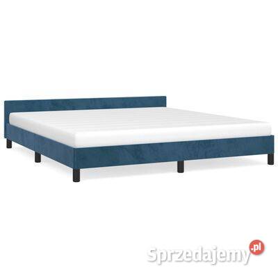 vidaXL Rama łóżka z zagłówkiem, ciemnoniebieska, 160x200 cm,