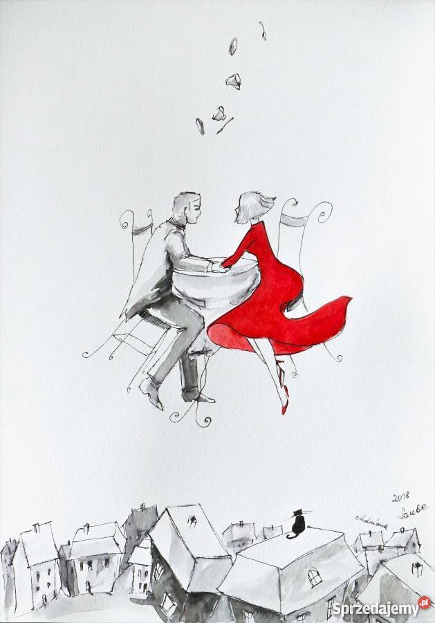 SZEPTY KAWIE akwarela artystki Adriany Laube śląskie Katowice