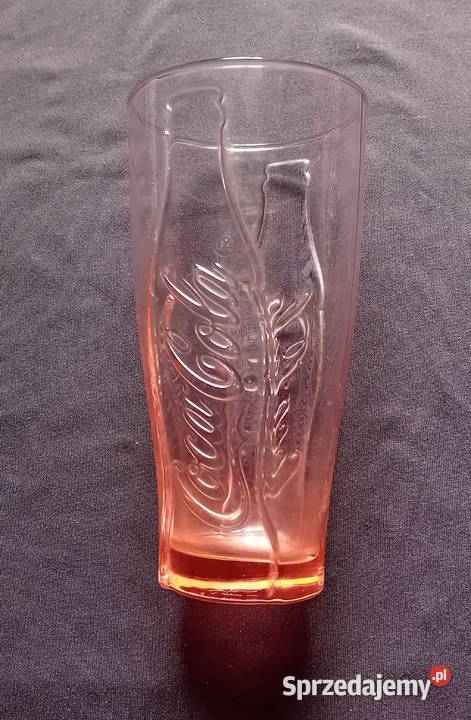 Pomarańczowa kolekcjonerska szklanka Coca Cola Porcelana i szkło Koźminek