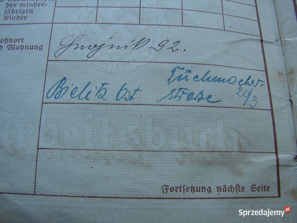 Kocoń gm Ślemień Żywiec Arbeitsbuch książeczka