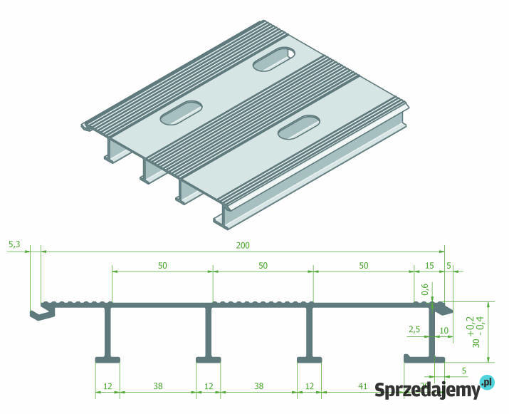 Deska podłogowa ALU 230x20 Laweta Najazd 4wzm Lubanie