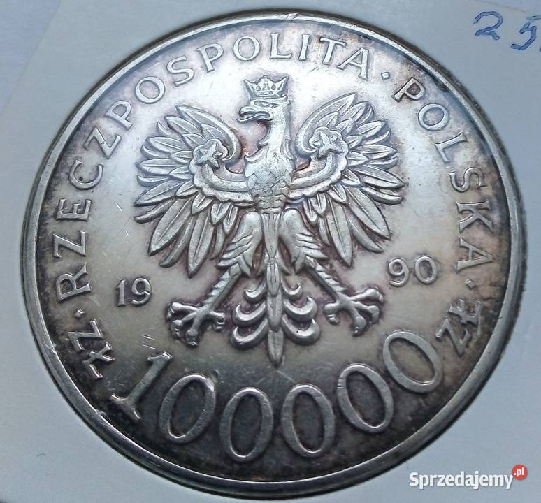 POLSKA100000 ZL1990 r SREBRO 999 TYPA Numizmatyka mazowieckie Legionowo sprzedam