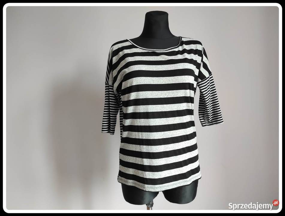 Reserved czarnoszara bluzka w paski oversize 38 3/4 Płock