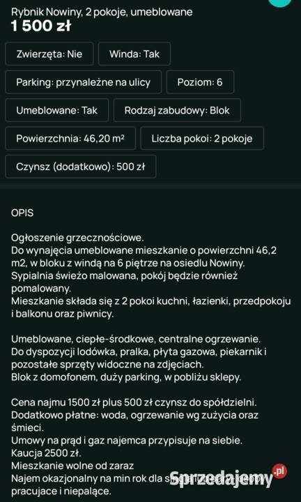 Mieszkanie do wynajęcia RybnikNowiny Wynajem Rybnik