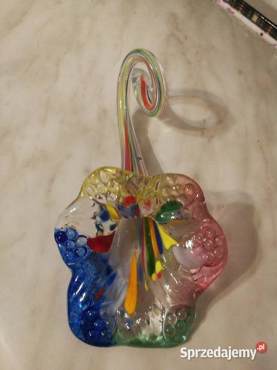 Szklany kolorowy kwiat leżący dekoracja Choszczno sprzedam