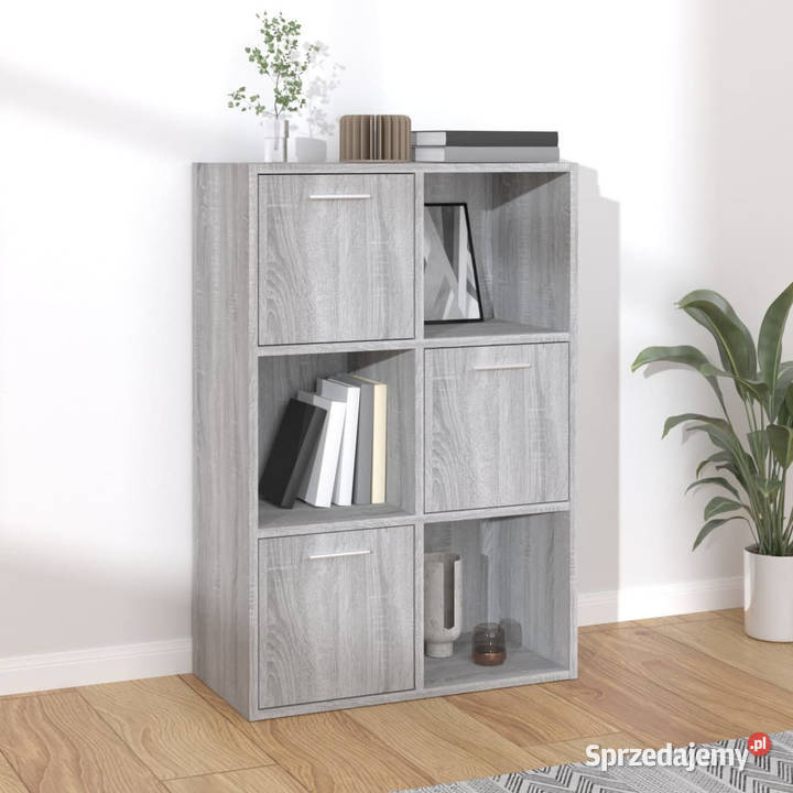 Regał szary dąb sonoma 60x295x90 WM815454 Regały mazowieckie Warszawa sprzedam