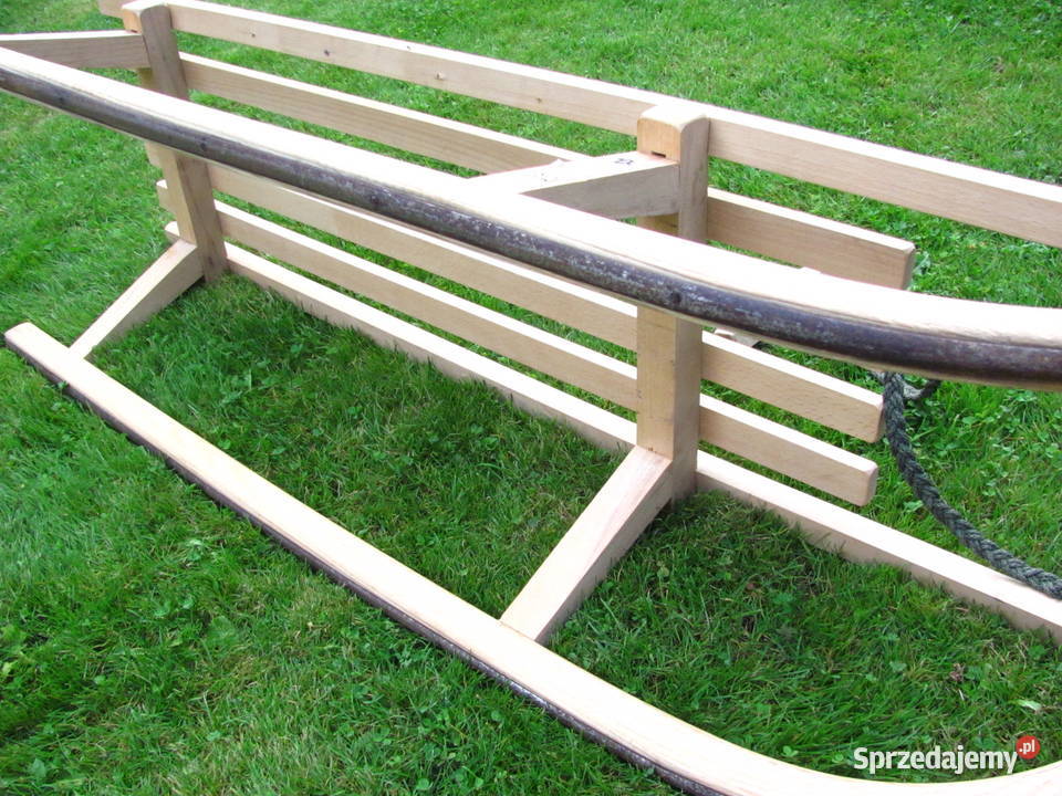 Duże sanki drewniane płozy obite listwami z łódzkie Łódź