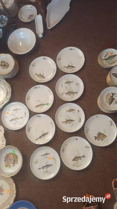 Talerzyk na wigilię Z rybkami Sygnowany pomorskie Gdańsk