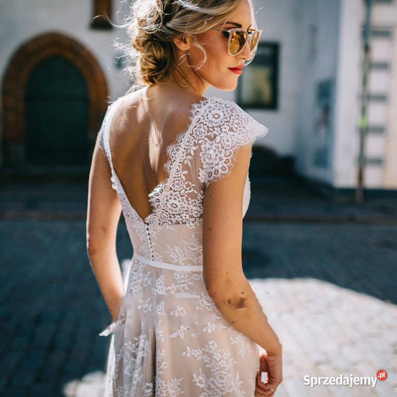 Suknia ślubna boho liniaA 40 42 44 46 46W 48W dolnośląskie