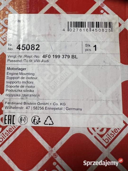 Poduszka silnika Audi a6 C6 27 30TDi 4F0 199 379 Koszalin sprzedam